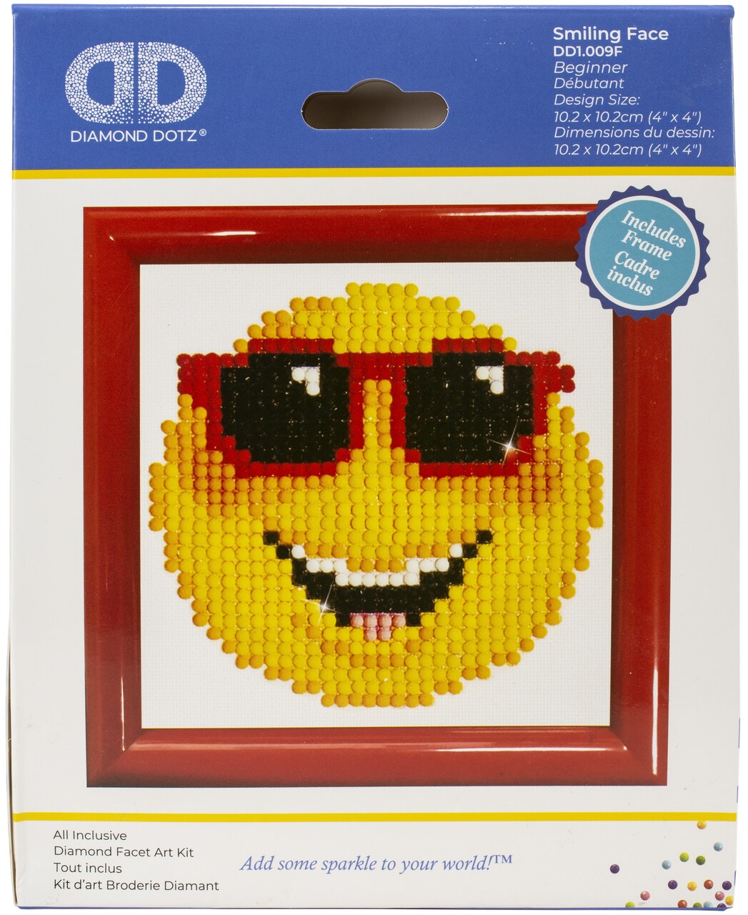 Diamond Dotz Diamond Art Kit With Frame 4"X4"-Smiling Face